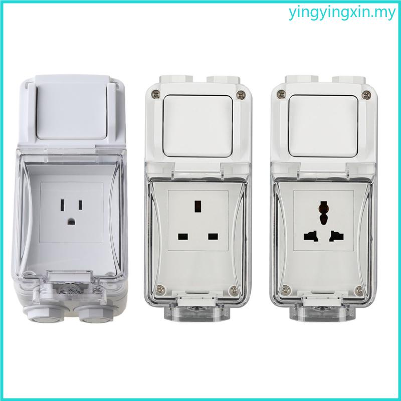 YIN Outdoor Switched Electrical Outlet Wall Socket with Weatherproof