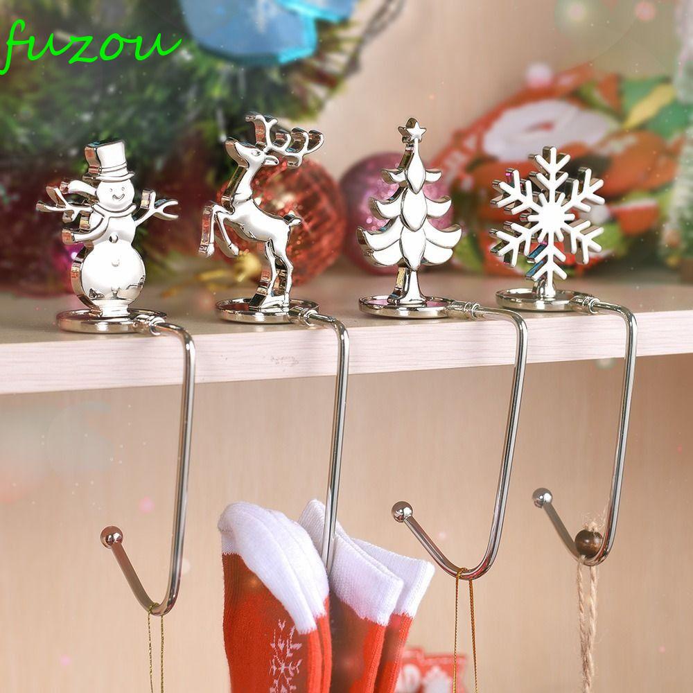 FUZOU Christmas Sock Hook, Stockings Clip Desk Side Hook Christmas