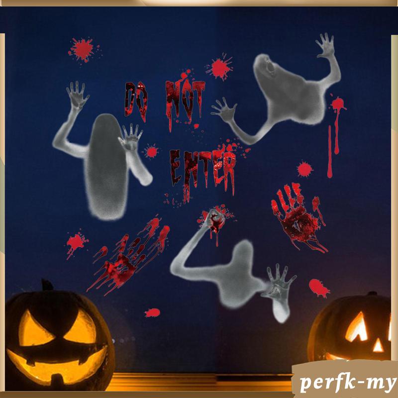 [PerfkMY] Halloween Window Clings Stickers, Bloody Scene Prop, Window ...