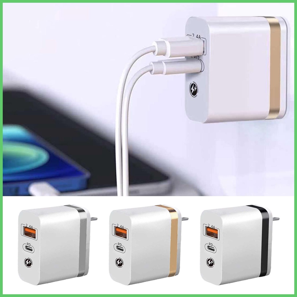Wall Charger Block Dual Port Charging Block PD Portable Fast Charger