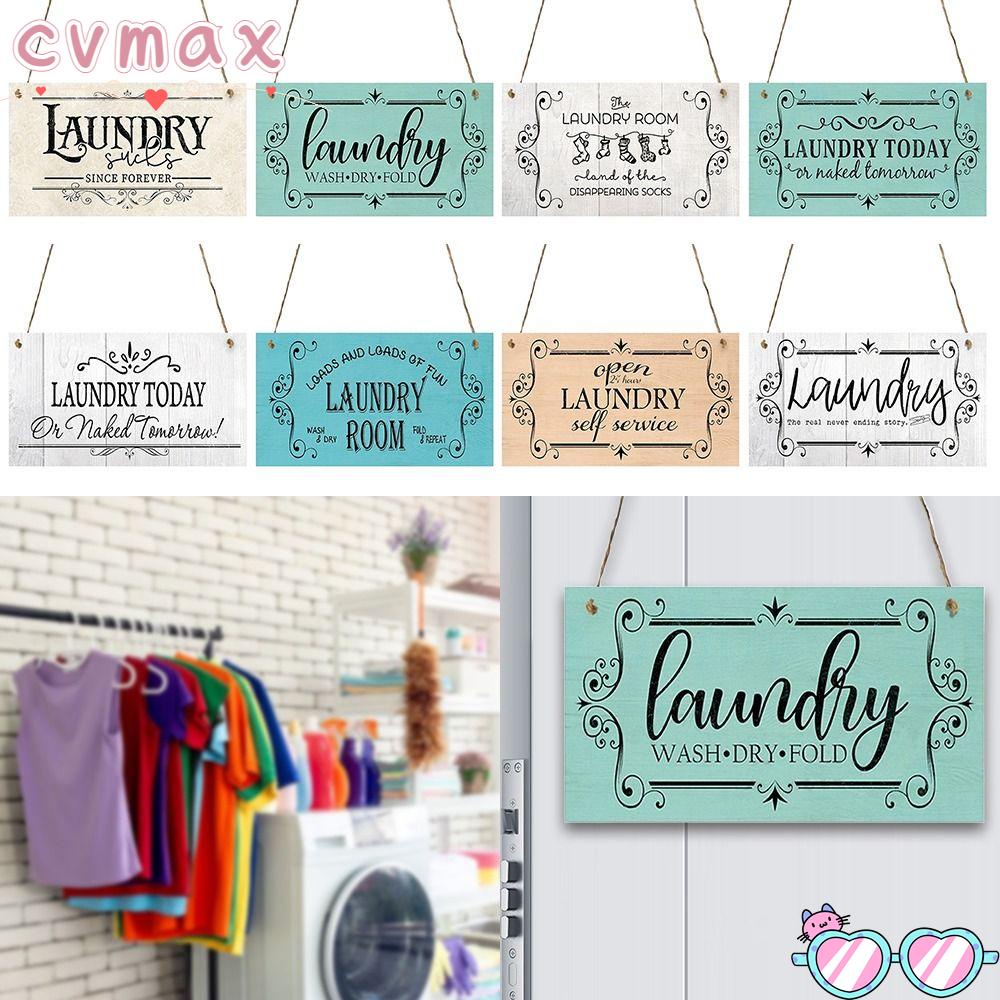 CYMX Laundry Wooden Signs, Laundry Signs Door Hanger Wall Plaque ...