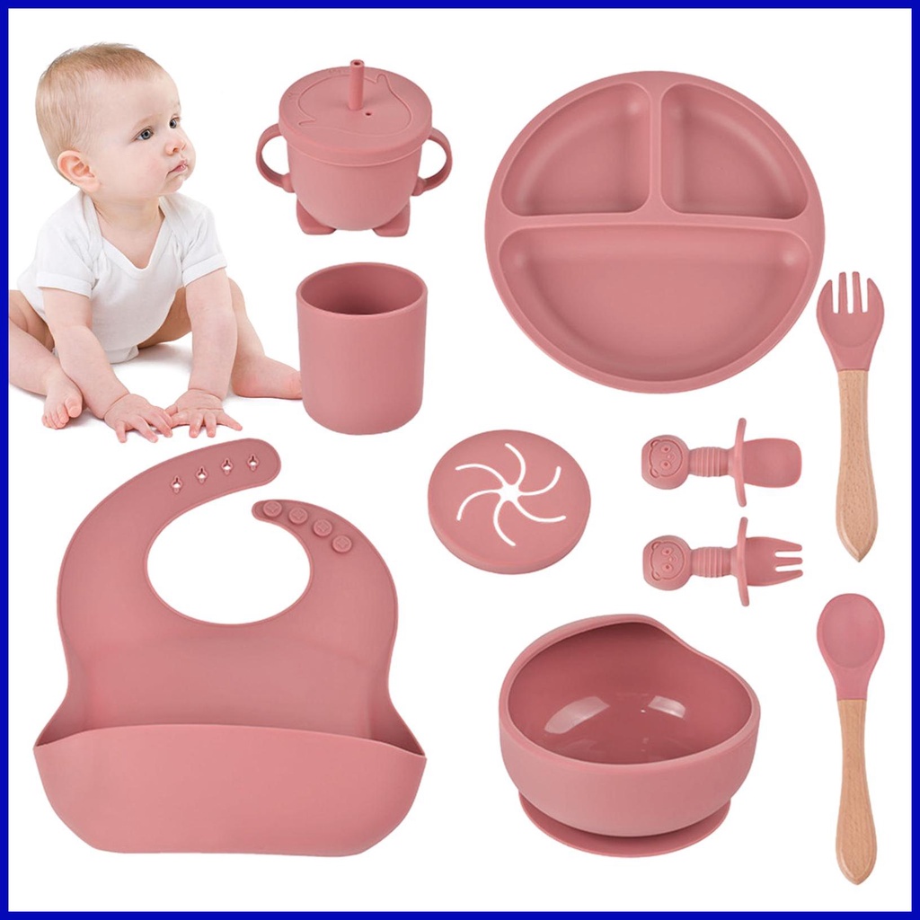 Baby Plates and Bowls Set 10 PCS Baby Weaning Set Baby LED Weaning