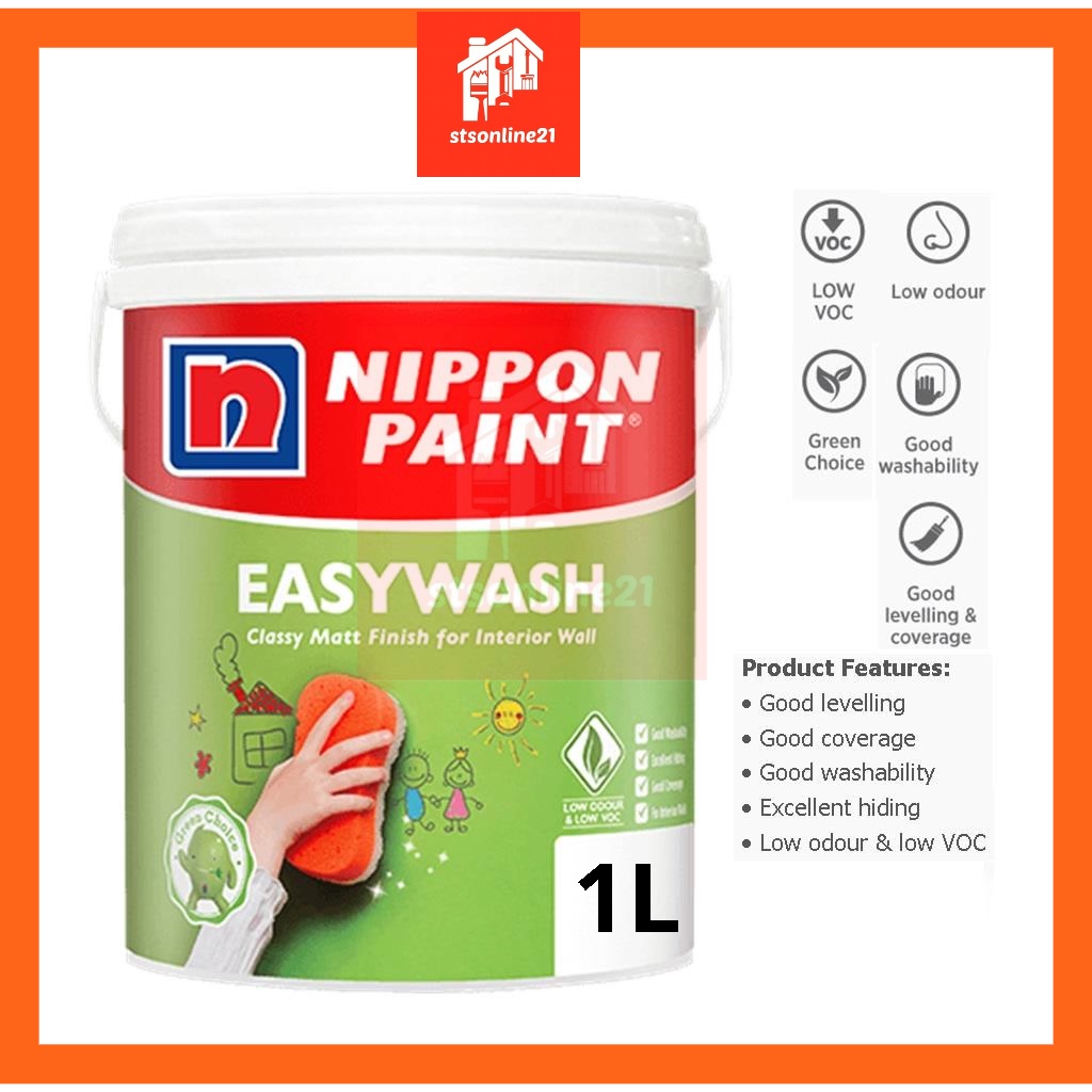 Nippon Paint Interior Wall Easy Wash 1L Shopee Malaysia
