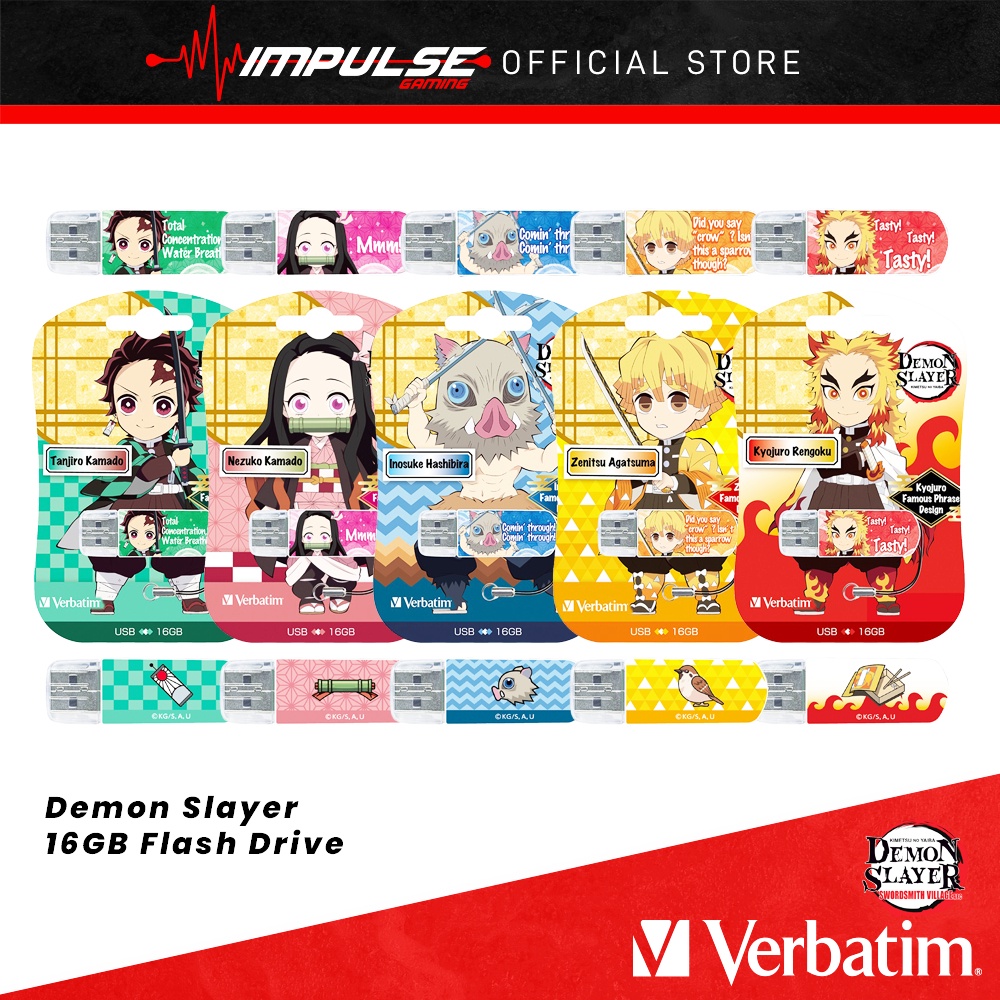 Verbatim Demon Slayer 16GB USB 2.0 - Inosuke/Nzuko/Rengoku/Tanjiro ...