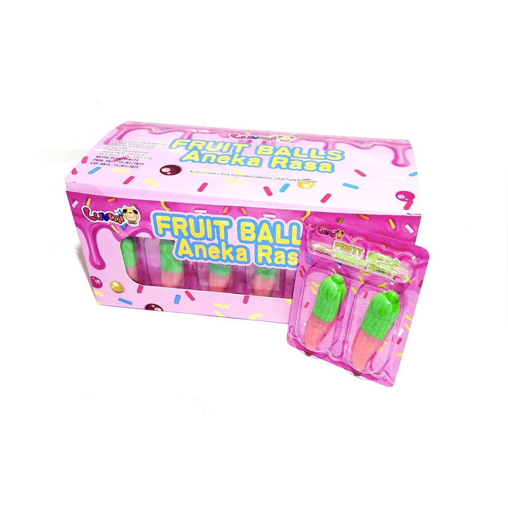 Sweet Luvmi 30Pcs Gummy Fruit Balls Aneka Rasa Tool / Paint Brush ( ±9G