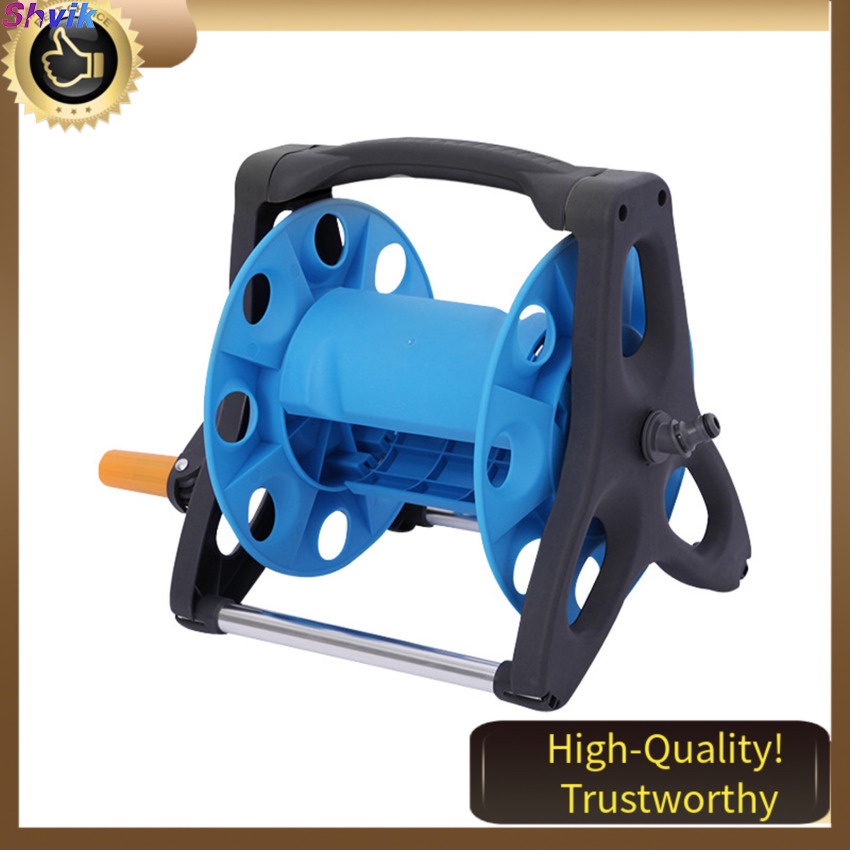 Garden Hose Reel Holder Hand Crank Hoses Reels Rack Water Pipe Storage