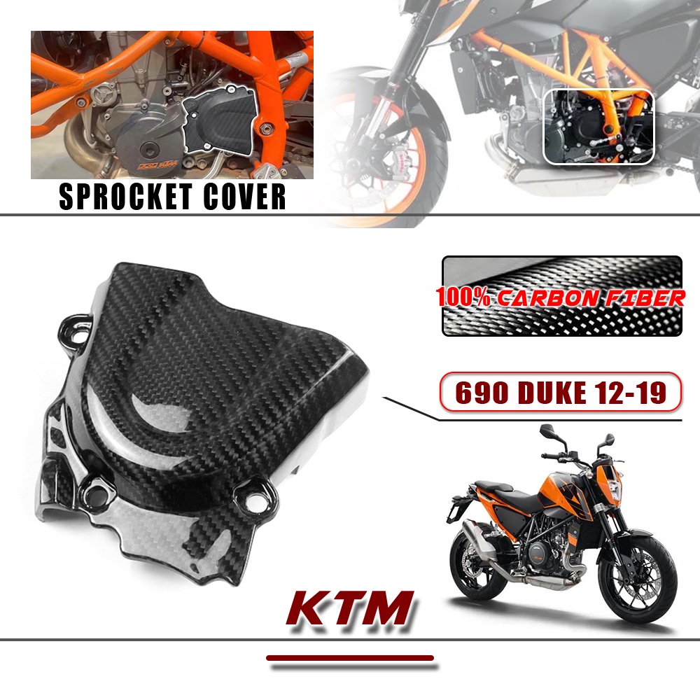 For KTM Duke 690 20122019 2018 100 3K Carbon Fiber Motorcycle Body Parts sprocket Cover