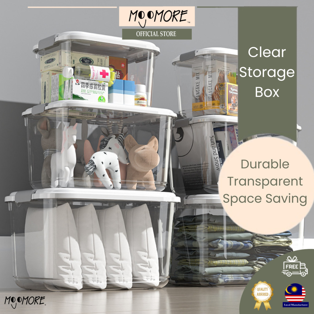 MOJOMORE Box Organizer Multifunctional Transparent Plastic Storage ...