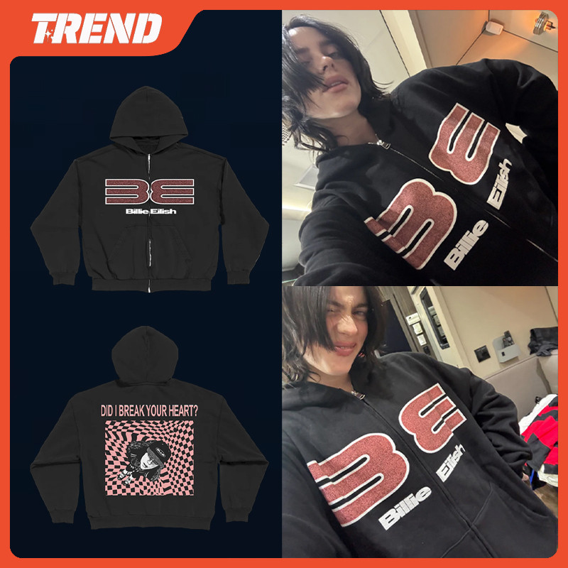 Billie Eilish Zip Up Hoodie Billie Eilish Zip Up Hoodie XXL Hit Me