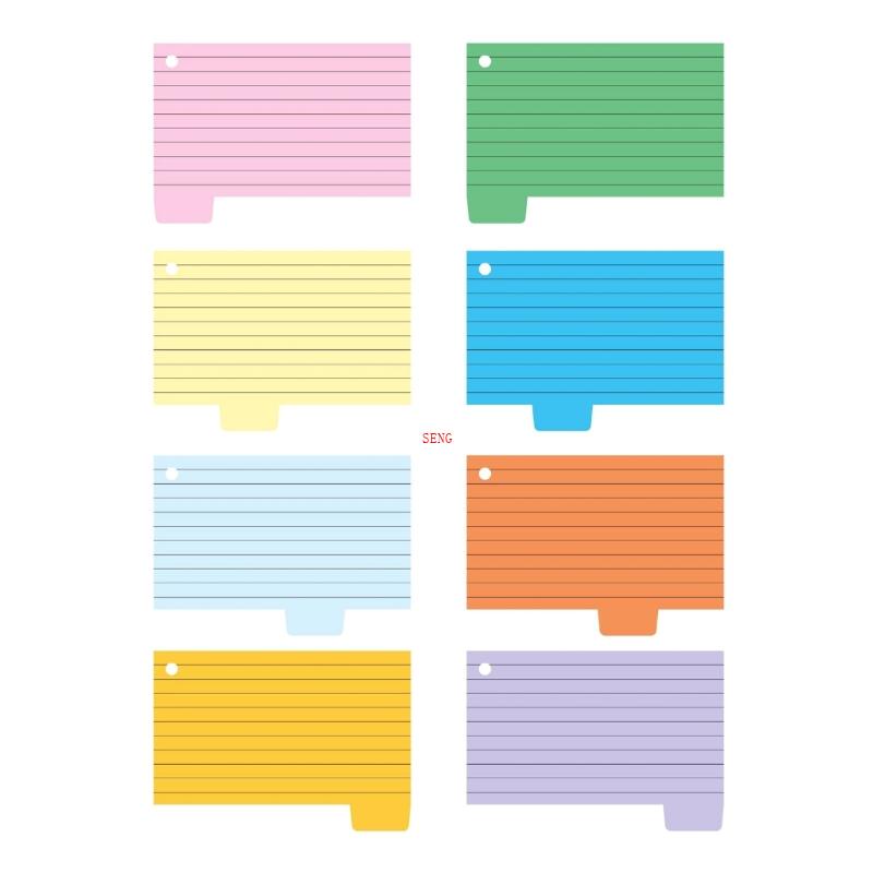 seng Colorful Index Cards 100 Sheets Tabbed Index Cards Ruled Revision Cards Lined Flashcards