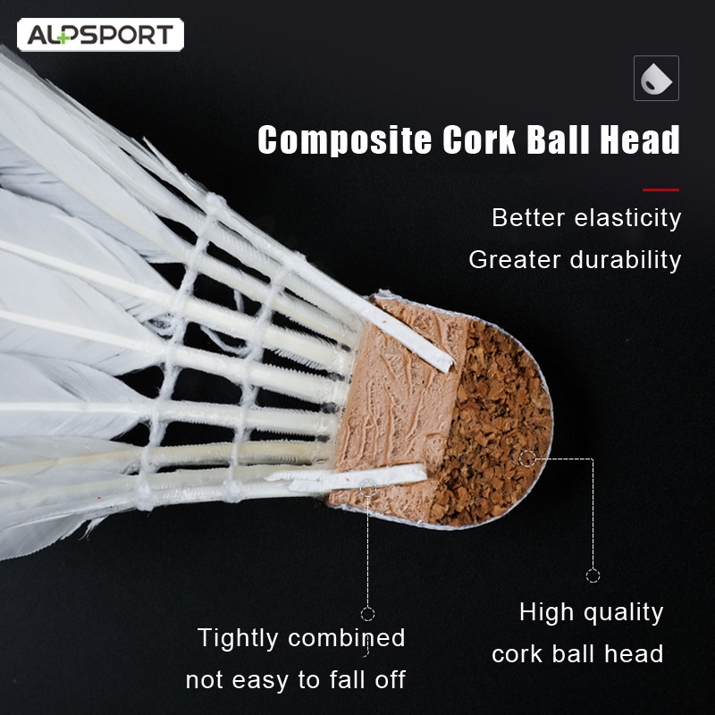 ALP 808 White Goose Feather Durable Badminton Shuttlecock Ball Training