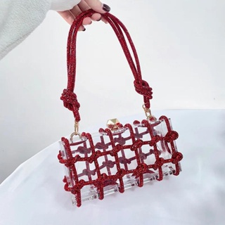 Pinfect Small Square Bag Clear Jelly Chain Tote Handbag Phone