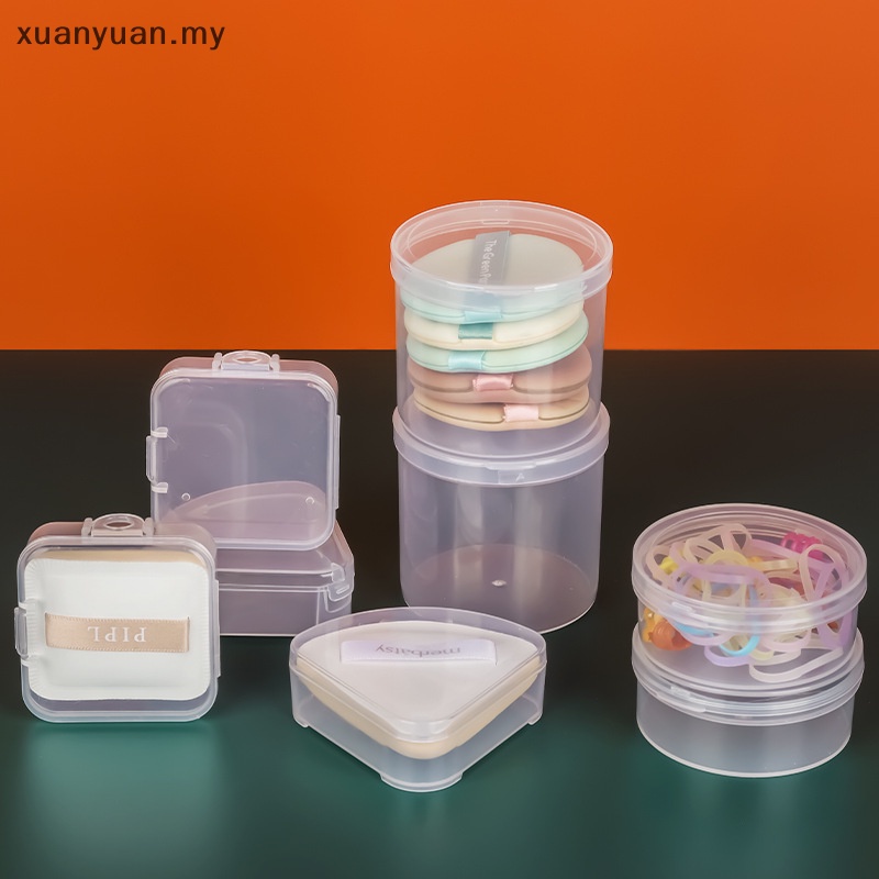XUAN Plastic Box Case For Triangle/Round/Square Puff Transparent Sponge ...