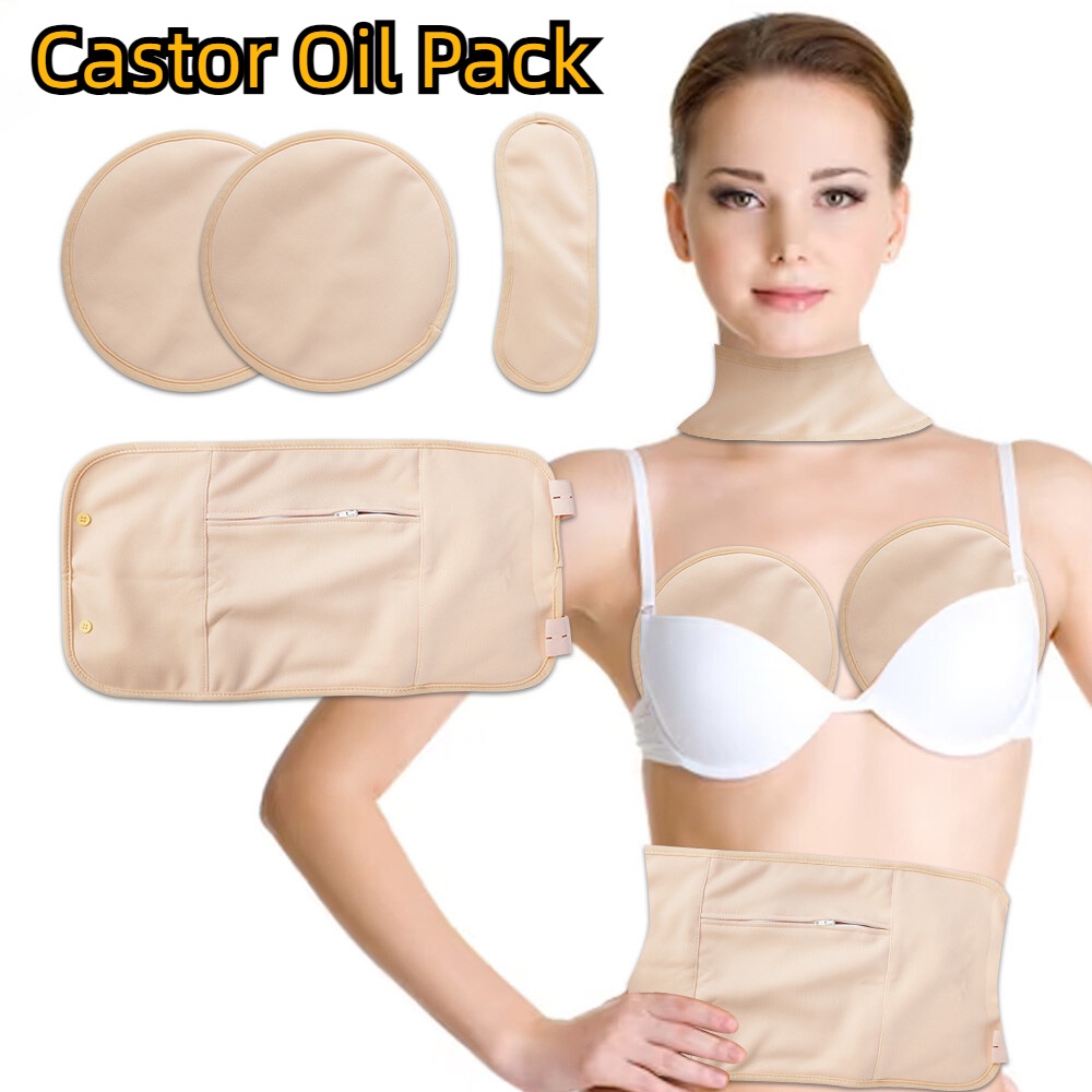 Reusable Castor Oil Pack Comfort Oil Pack Kit Wrap for Insomnia