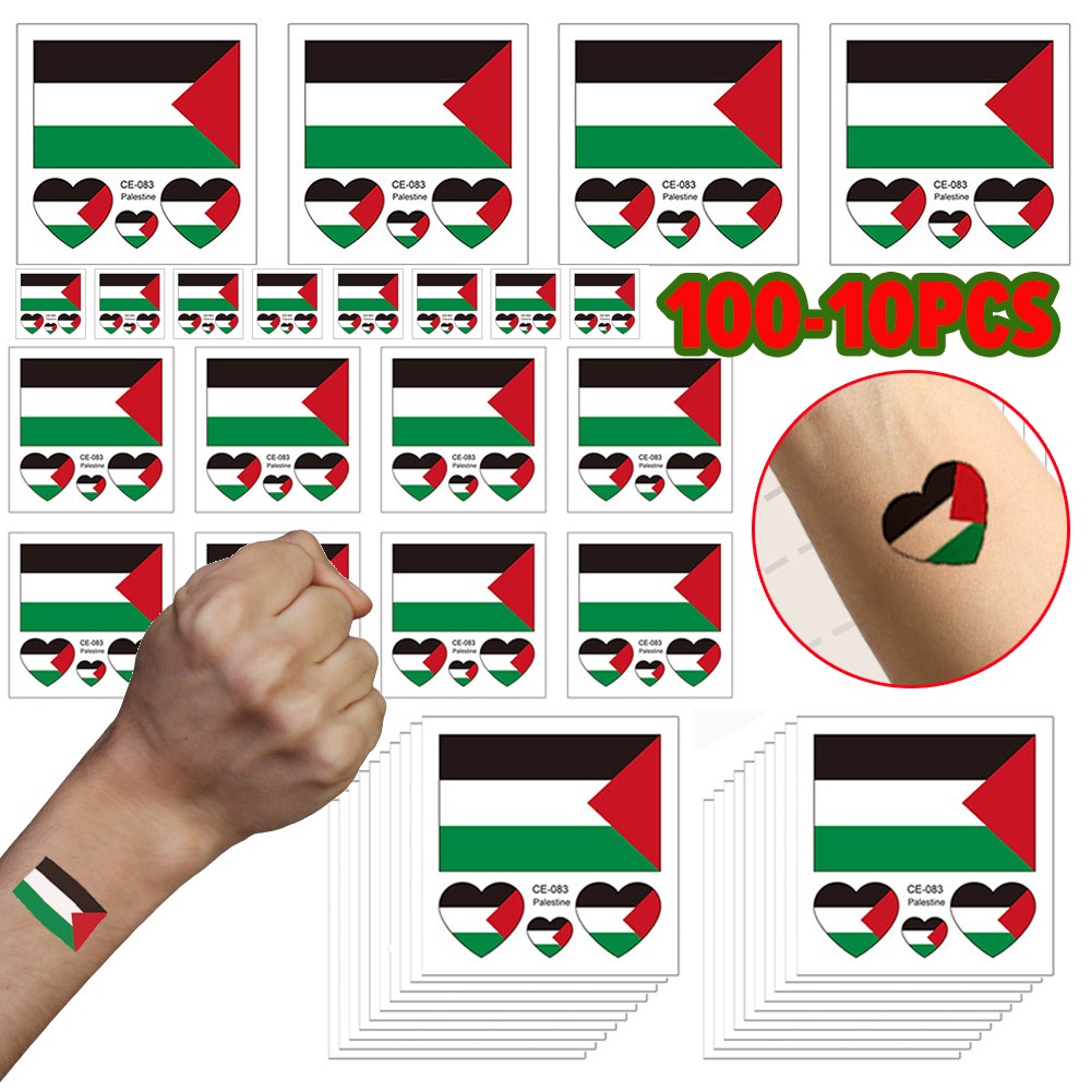 10PCS Palestine Flag Temporary Tattoo Sticker Body Sticker Decoration