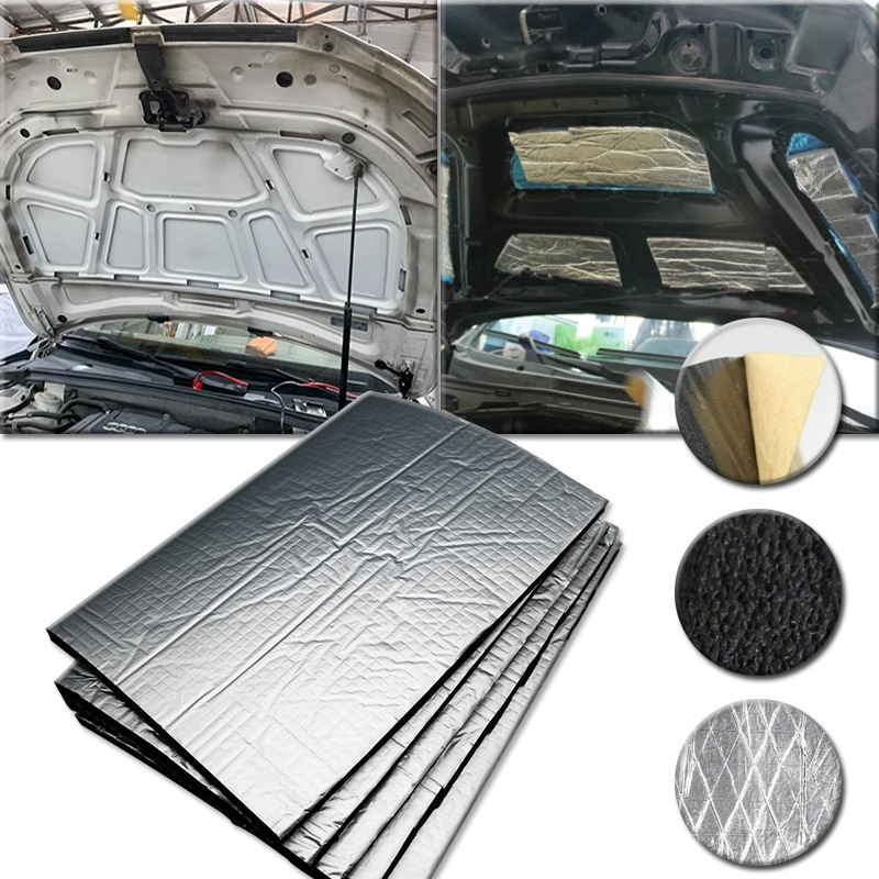 New 5Pcs 50cmx25cm Car Sound Deadener Mat 5mm Noise Heat Deadening Soundproof Dampening Mat For