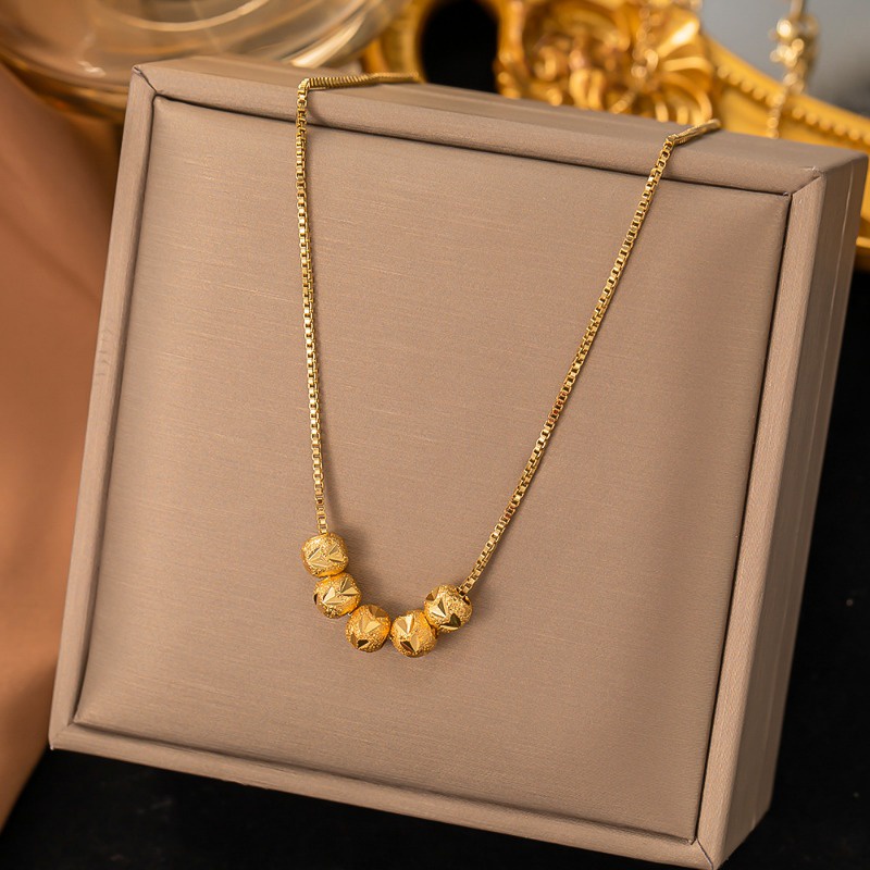 18K Gold-Plated Titanium Steel Hoop Pendant Necklace