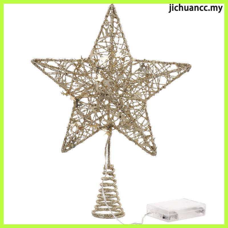 Christmas Decorations Desk Star Statute Xmas Tree Topper Battery