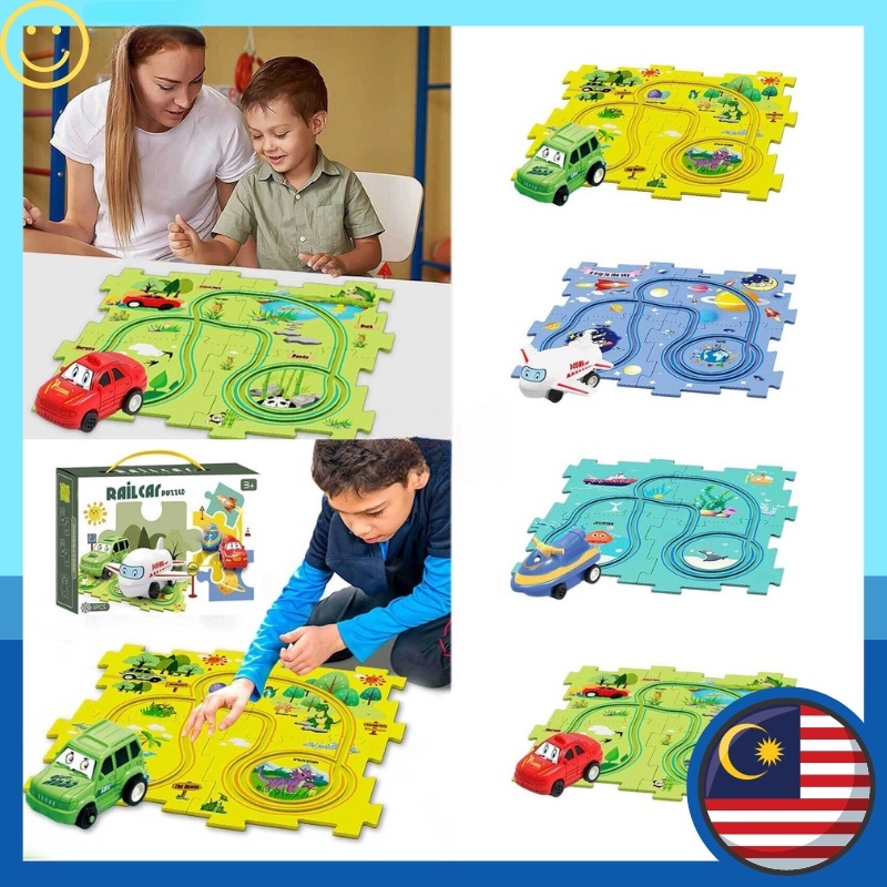 Car Toys Vehicle Puzzle Track Playset Fun Race Car Toys Montessori Toys