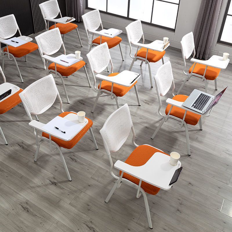 24 Hours Delivery Training Chair with Writing Desk Board Folded White