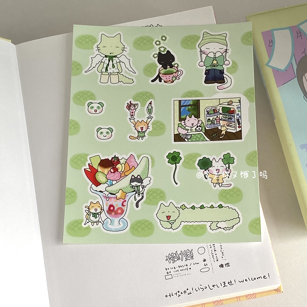 Cat Cantaloupe Sticker ns Cartoon Cuckoo Card Handbook Sticker DIY ...