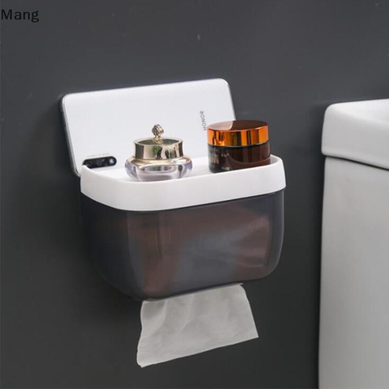 [Mang] Waterproof Wall Mount Toilet Paper Holder Shelf Toilet Roll ...