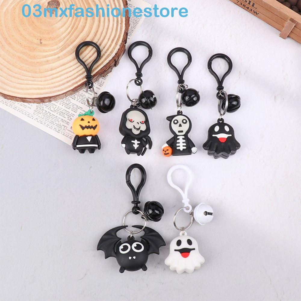 MXFASHIONE Halloween Ghost Cartoon Keychain, Pumpkin Bat Silicone ...