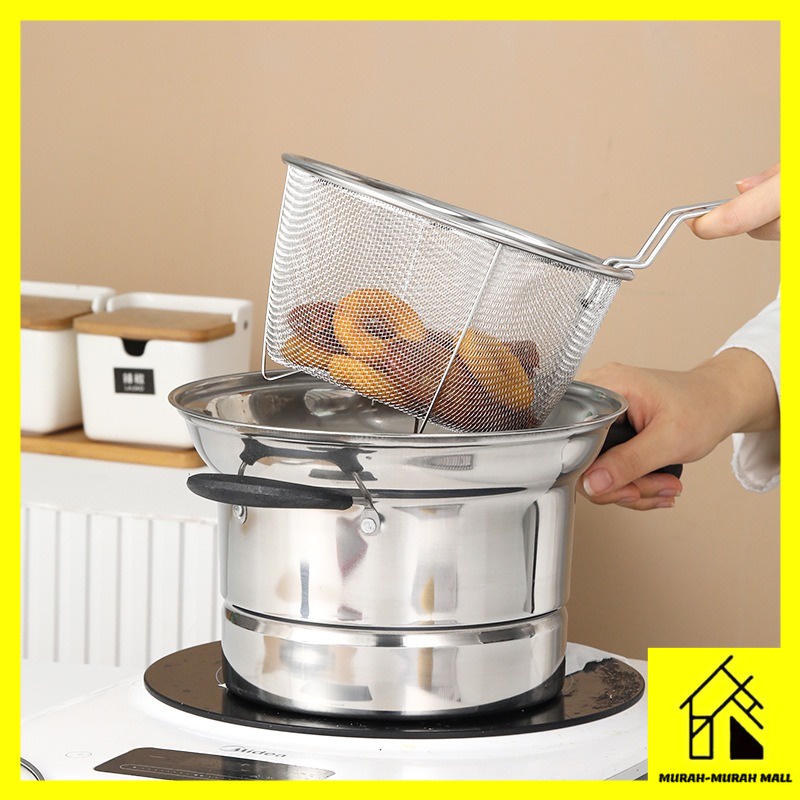 HIGH QUALITY🌈 3IN1 Multipurpose Pans Steamer Strainer Deep Frying Sauce ...