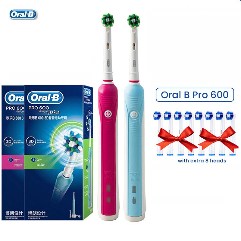 Oral B Sonic Electric Toothbrush Pro600 Plus 3D Cross Action Rotation