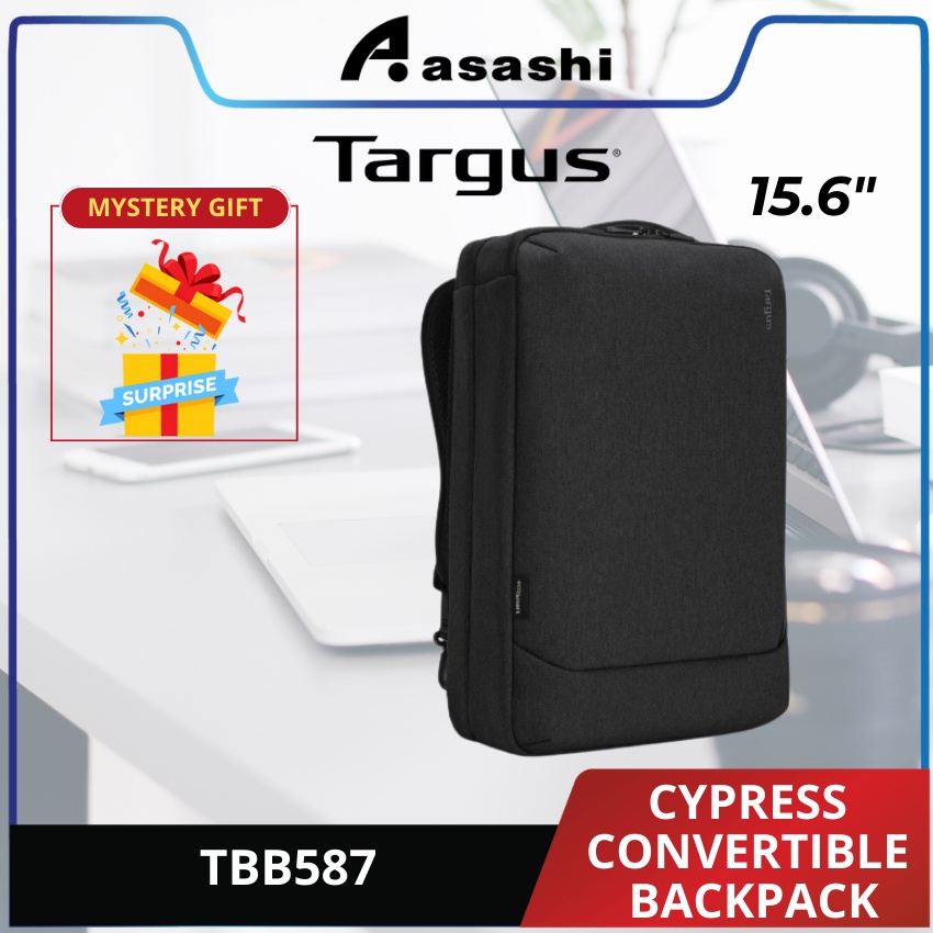 TARGUS TBB587 CYPRESS 15.6" CONVERTIBLE BACKPACK WITH ECOSMART Black