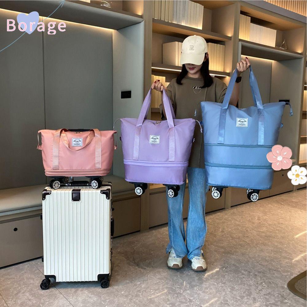 BORRAONE Duffle Pack, Expandable Rolling Handbag, with Wheels Multiple