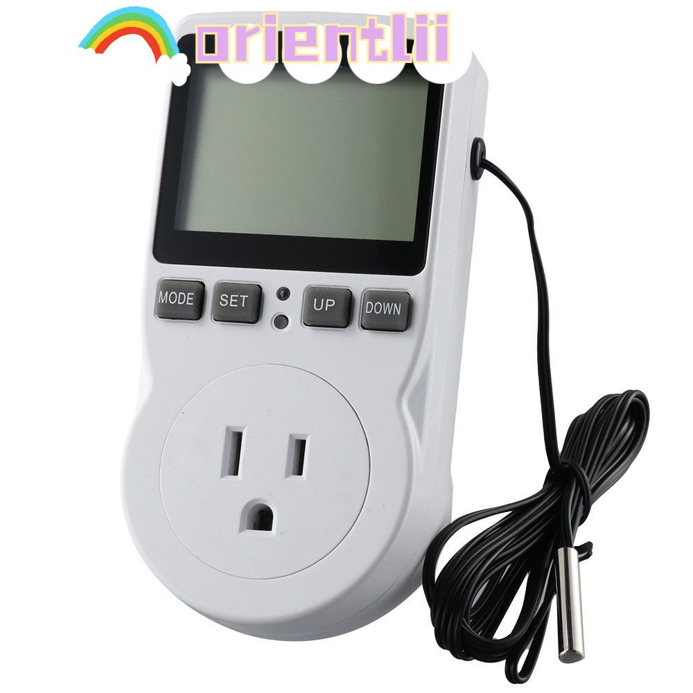 ORIENTLIIY Thermostat Controller, 110V, 15A, ℉/℃ White Digital