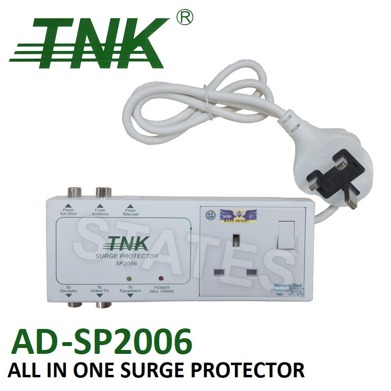 TNK All In One Surge Protector TV,Telephone,Power Plug (ADSP2006