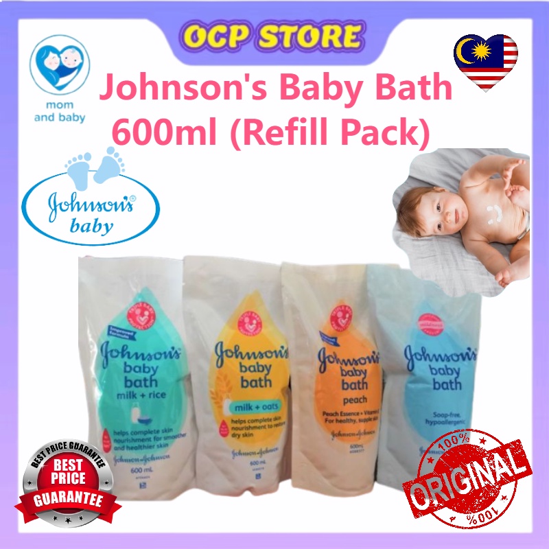 【New】Johnson's Baby Peach Bath 2 x 600ml (Refill Pack) / 600ml per pack Shopee Malaysia
