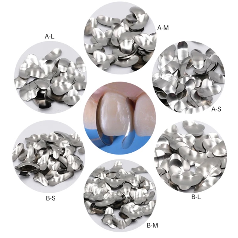thumbnail image 2 of Dental Sectional Matrices - 100Pcs 35um Metal Matrices With Rings For Tooth Restoration 2 of 6