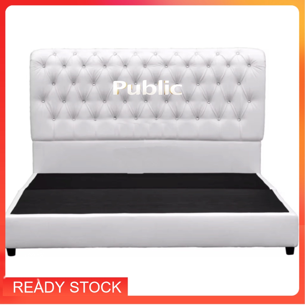 𝙏𝙀𝙍𝙈𝙐𝙍𝘼𝙃 Katil PVC Kulit Putih Single Super Single Queen King Tambah ...