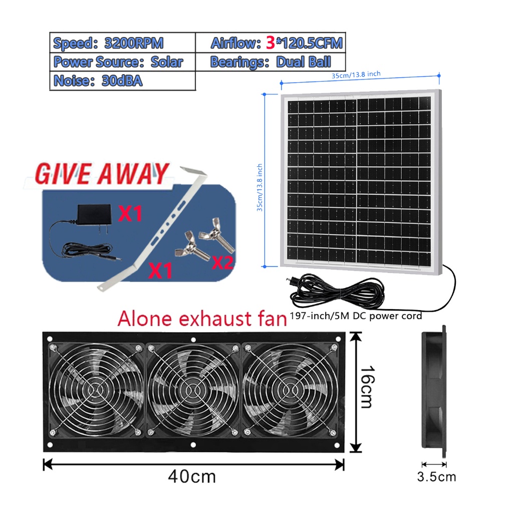 Exhaust Fan Kipas Ekzos Ventilation Fan 25WSolar panel automatic ...
