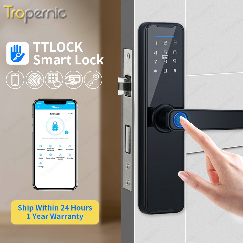 Smart Door Lock TTlock App Bluetooth Remote Unlock Digital Door Lock ...