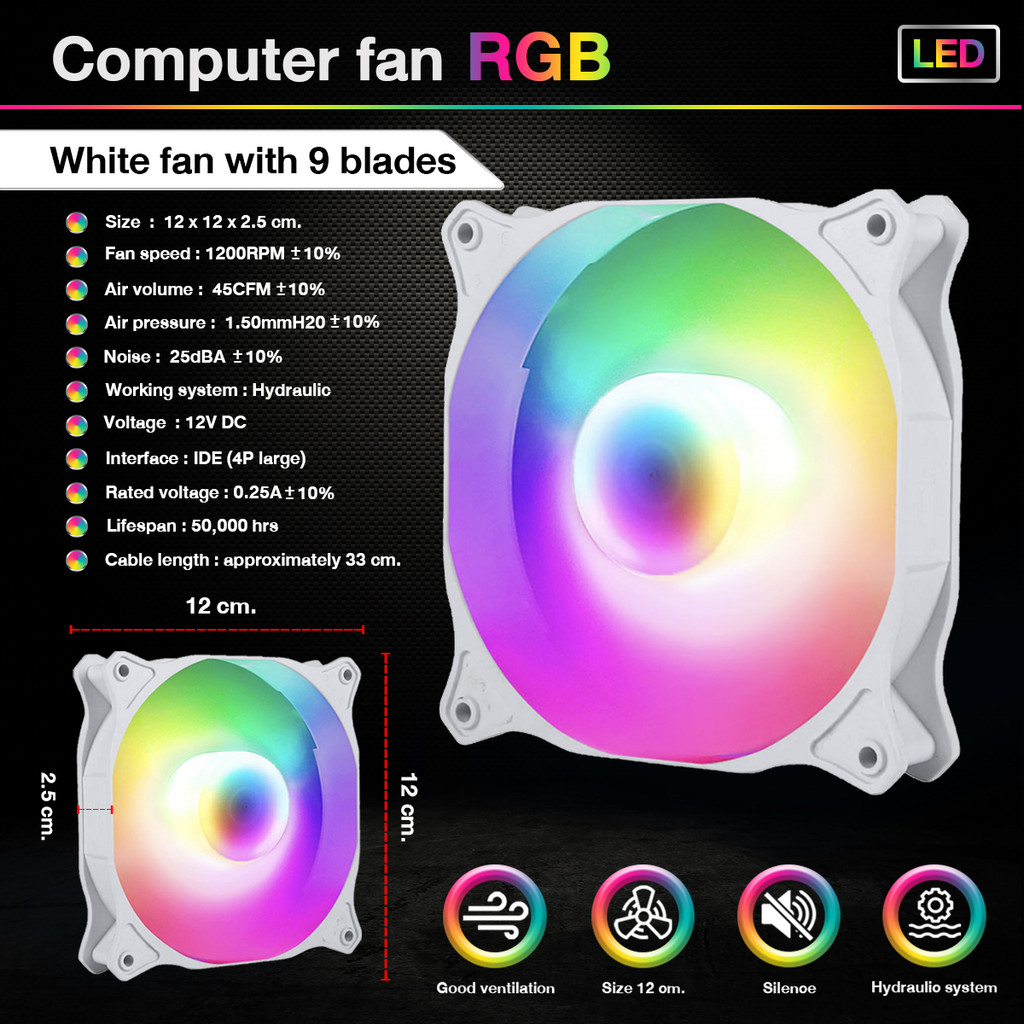 Color Light Desktop Computer Radiator CPU Cooling Fan CPU Chassis Fan ...