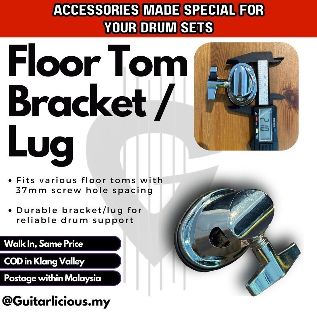 Floor Tom Bracket / Lug Screw Hole c/c 37mm TB1 / TB1 Shopee