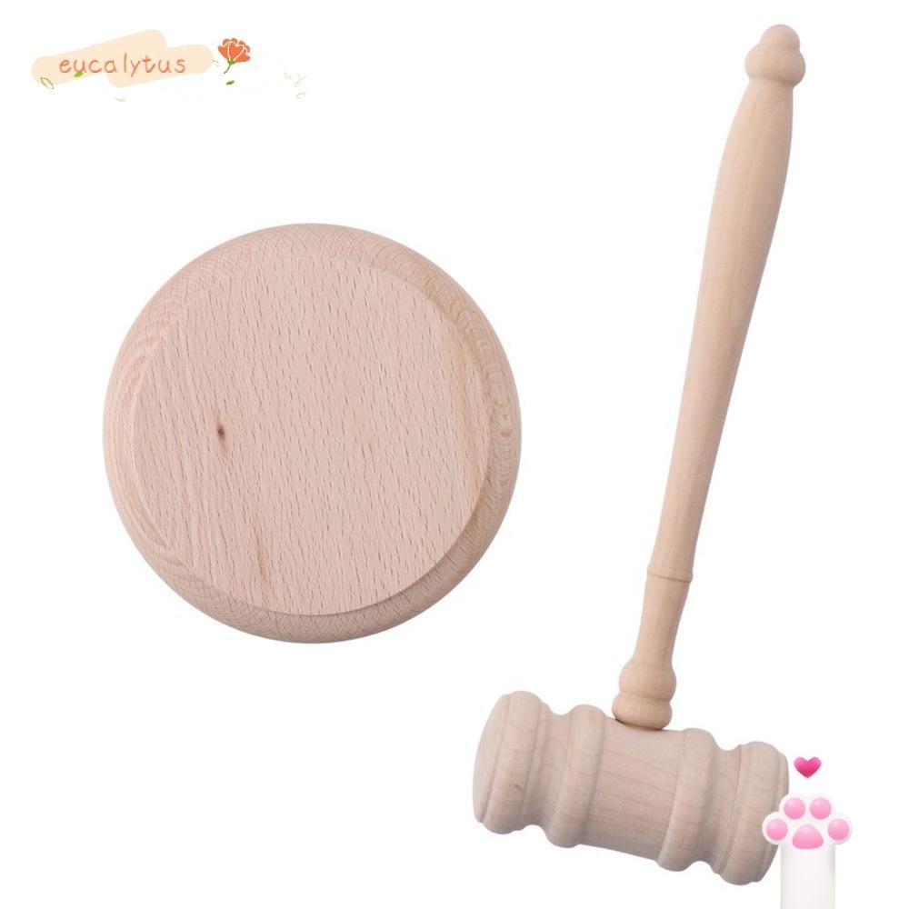 EUFASHION Gavel and Block Set, Wooden Judge Hammer and Gravel Gavel