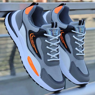 [Ready Stock] New Style Spring Summer Men's Shoes Mesh Leather Surface Breathable All-Match Sneakers Korean Version Trendy Casual Shoes Soft Sole Anti-