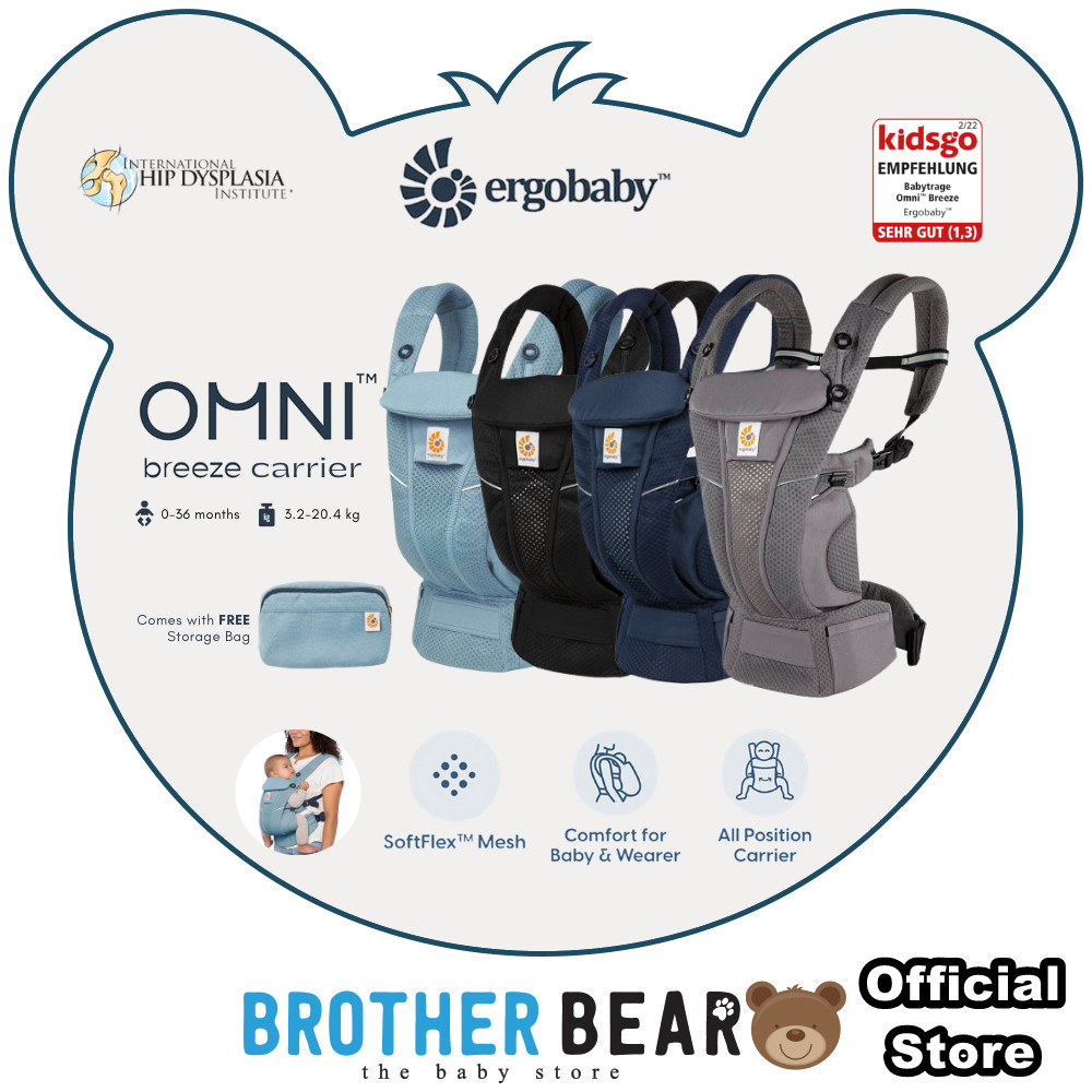 NEW Ergobaby Omni Breeze Carrier Slate Blue Graphite Grey OnyxBlack MidnightBlue from NB 4YRS BROTHER BEAR Shopee Malaysia