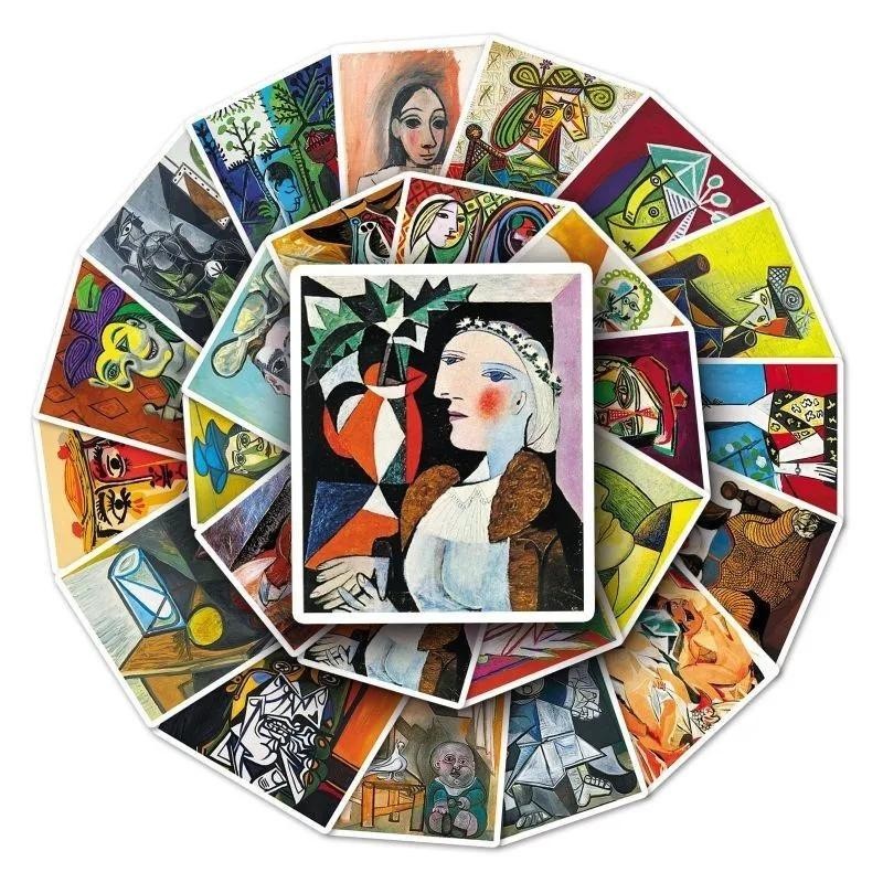 Abstract Art Paintings Waterproof Stickers Cartoon DIY Helmet ...