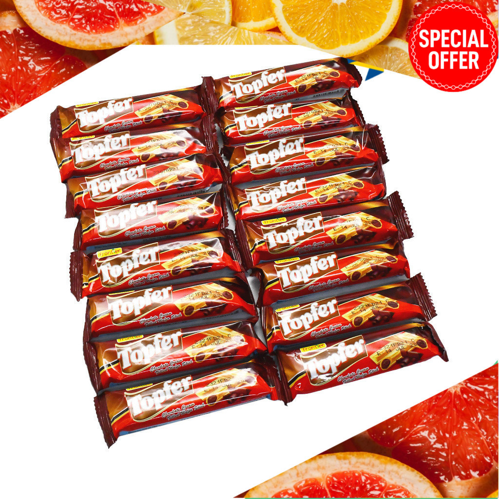 (16pcs/pack) Snek Coklat, Topfer Wafer Sticks with Chocolate Cream ...