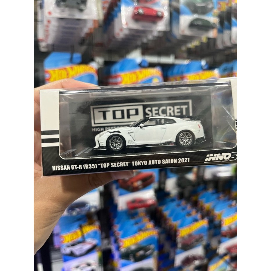 PUTIH Inno 1/64 Nissan GT-R R35 Top Secret Tokyo Auto Salon 2021 White ...