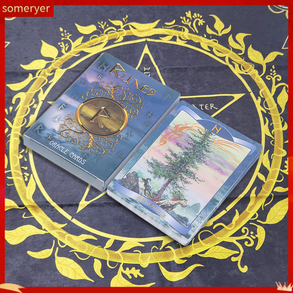 someryer| 1 Set Tarot Cards English Dark Angels Divine Abundance Runes ...