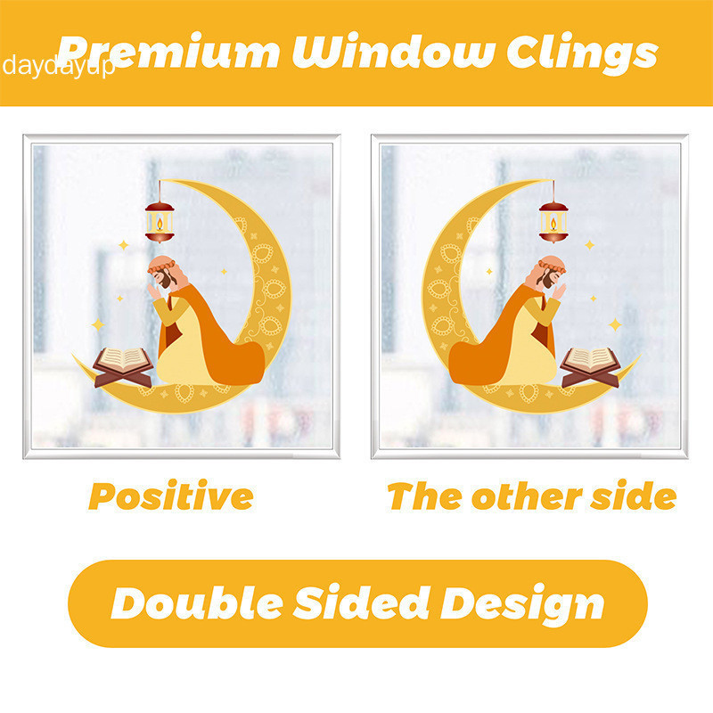 【9 Pcs】New Raya Static Window Sticker with Stars Moon Home Glass ...