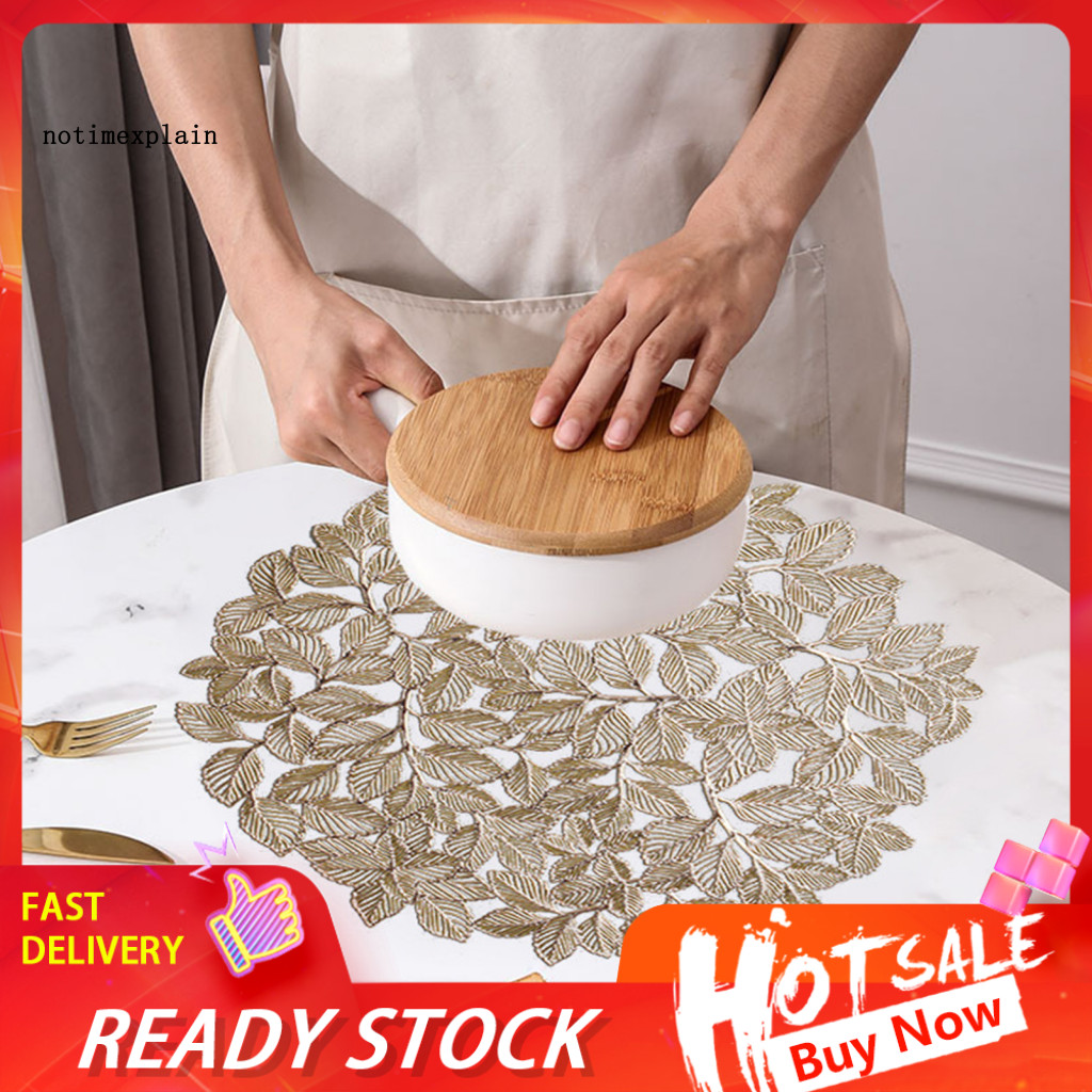 NTA Nonslip Placemat Antiscalding Table Mat Antiscalding Strawberry Leaf Pattern Table