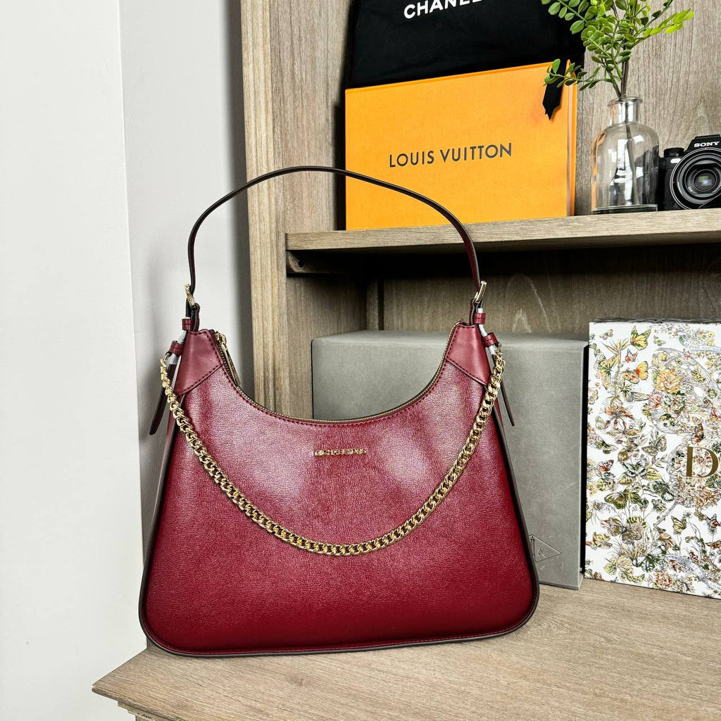 MK Wilma Large Chain Shoulder Bag in Dark Cherry (35H3G3WL3L) | Shopee ...